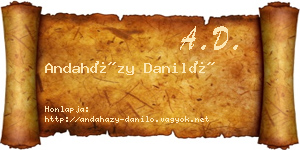 Andaházy Daniló névjegykártya